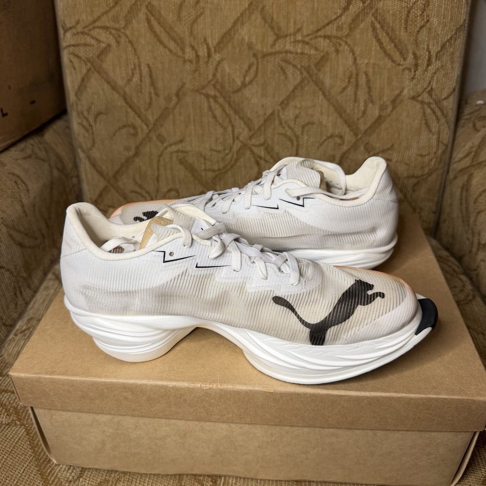 Size 8 - PUMA FAST-R Nitro Elite 3 EKIDEN Running White Heat Fire 313418 01 EUC! - Picture 2 of 10
